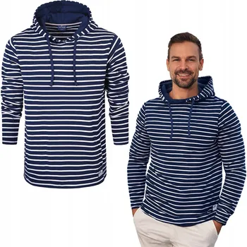 Pánská mikina Pánská mikina na Léto s kapucí Tepláková Nezateplená v PROUŽCÍCH L Pako Jeans