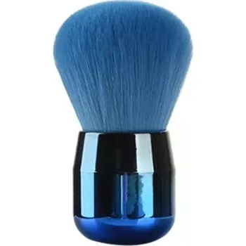 Kosmetický štětec 45-50 mm x 70-90 mm Profesionální kulatý štětec ve tvaru houby na pudr make-up Víceúčelový štětec s vláknitými vlasy a lesklou rukojetí modrá