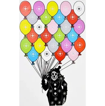 Čištění zbraně Papírový terč 45 x 32 cm Silueta klauna s barevnými balónky Bodované zóny zásahu Trénink přesnosti a rychlosti střelby