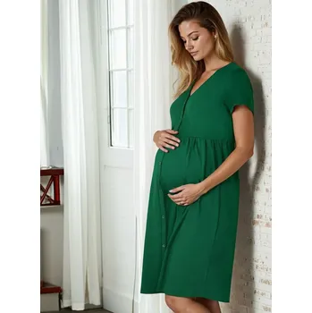 Těhotenská móda Těhotenská noční košile Mili Bottle Green