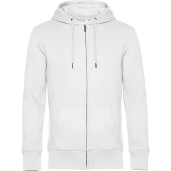 Pánská mikina B&C | KING Zipped Hood_° white 3XL Mikina s kapucí