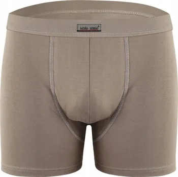 Pánské spodní prádlo Pánské boxerky BM03 jemné bavlněné přiléhavé Tmavě béžová M