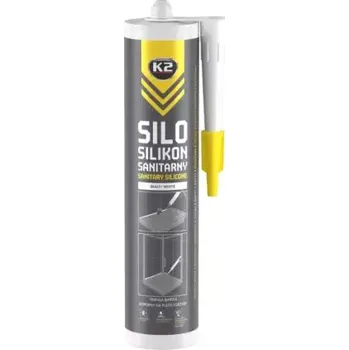 stavební silikon K2 SILO - Bílý sanitární silikon odolný vodě a plísním 300ml