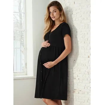 Těhotenská móda Těhotenská noční košile Mili Black