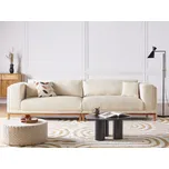 Manšestrová pohovka 4místná béžová nábytek do obývacího pokoje dřevěné nohy moderní stylový Beliani