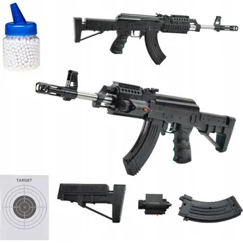 Dětská zbraň PISTOLE PUŠKA NA KULIČKY REPLIKA LASER SADA 1000 KULIČEK DÁREK ŠTÍT