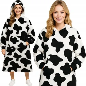 Dámská mikina Deka Oversize Mikina Ruhhy s kapucí Velká Kožešina Dlouhá XXL