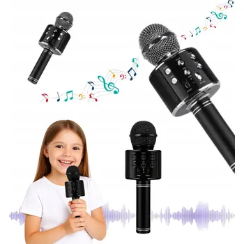 Mikrofon Karaoke mikrofon pro děti s funkcí reproduktoru zábava dárek BT Černý