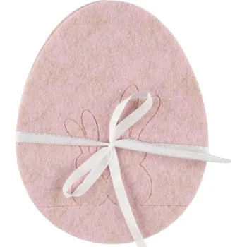 Velikonoční dekorace Velikonoční podložka vajíčko filc 12 x 15 cm růžová 3 ks