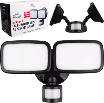 Nástěnné svítidlo Nástěnné LED světlo s PIR senzorem 20 W, 1500 lm, IP65, neutrální bílá 4000 K, černé