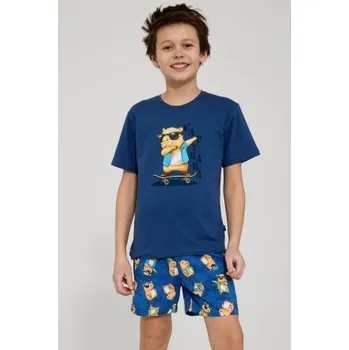 Chlapecké pyžamo Chlapecké pyžamo Cornette Capybara 2 - bavlna Modrá 134-140