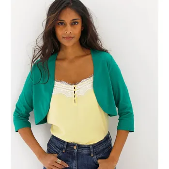 Bolerko Blancheporte Jednobarevné bolerko s 3/4 rukávy smaragdová 38/40