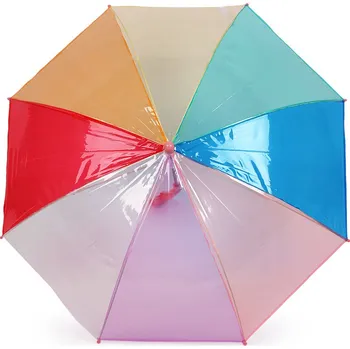 Deštník Dětský průhledný deštník duha, střední, 3 meruňková