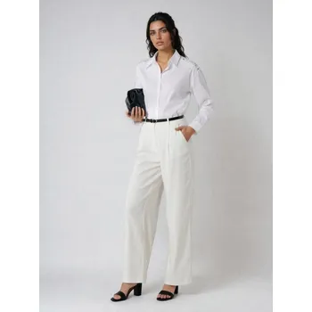 Sinsay - Palazzo kalhoty s lněným vláknem - bílá - 016JJ-00X - 016JJ-00X-S