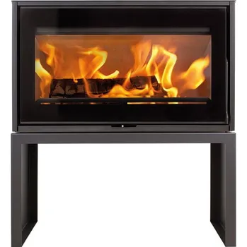 Krbová kamna Heta Scan-Line 100R na lavici, na šířku kamen