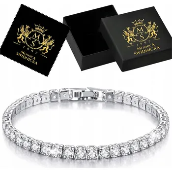 Náramek Klasický dámský tenisový náramek se zirkony 18cm Stříbro 925 Dárek