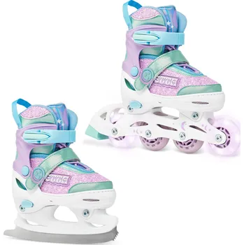 Sport RAVEN Kolečkové brusle 2v1 Raven Etta LED kolečka 34/37 FIALOVÁ|MODRÁ|ZELENÁ