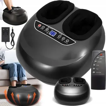Masážní přístroj ELEKTRICKÝ MASÉR NA NOHY S VYHŘÍVÁNÍM REHABILITAČNÍ SHIATSU 24W ČERNÝ