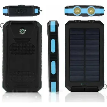 Powerbanka 30000mAh POWERBANK SOLÁRNÍ NABÍJEČKA S SVÍTILNOU KOMPASEM RYCHLÉ NABÍJENÍ