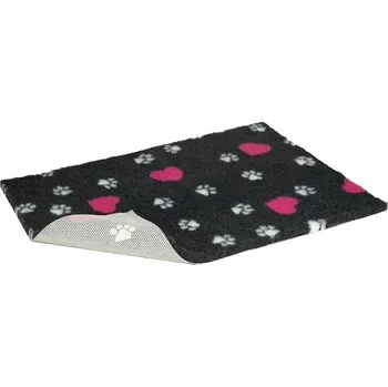 Vetbed protiskluz / Drybed grafitová srdce a packy, role 10 x 1,5 m, vlas 30 mm