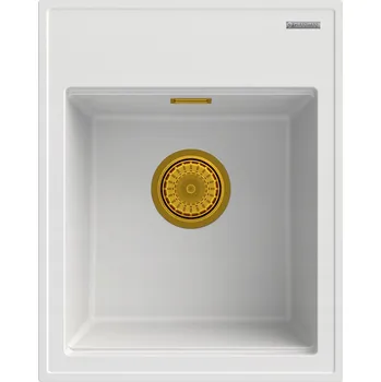 Granitový dřez Jednokomorový granitový dřez Granitan ALOR, bílý