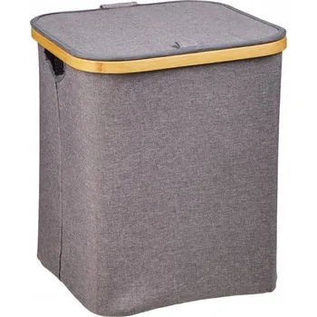 Koš na prádlo KOŠ NA PRÁDLO BAMBUSOVÝ ŠEDÝ ECO PROSTORNÝ 33x33x38 LBA-14 EVG