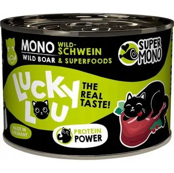 Krmivo pro kočku Lucky Lou SuperMono Kančí konzerva 200g