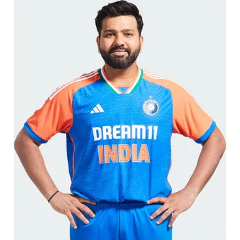 cyklistický dres ADIDAS Dres India Cricket T20I XL MODRÁ|ORANŽOVÁ