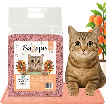 Podestýlka pro kočku SAGAPO Ekologické Hrudkující Stelivo Tofu pro kočky Broskev 2,5 kg
