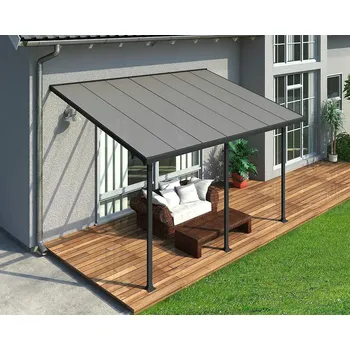 Pergola Pergola Tuscany LED 4,25 × 2,94–3 m, výška 2,60–3,05 m antracit (RAL 7016)