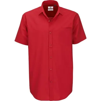 Pánská košile B&C | Heritage SSL /men deep red 3XL Košile