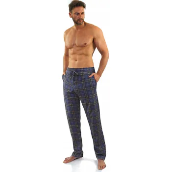 Pánské pyžamo Pánské pyžamové kalhoty dlouhé Milo New kostkované Vzor 10 bavlněné XL