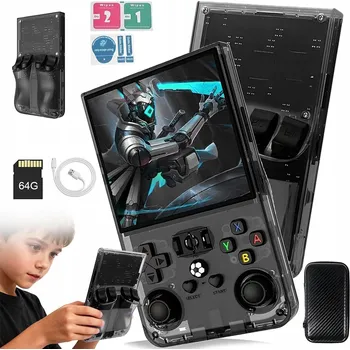 Herní konzole R36MAX PŘENOSNÁ RETRO HERNÍ KONZOLE 18 000 HER BEZDRÁTOVÉ USB 64GB