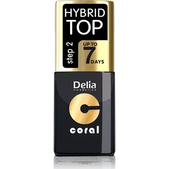 Lak na nehty Delia Coral Hybrid Top vytvrzovací lak 11ml krok 2