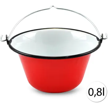 kotlíky Perfect Home 71112 Smaltovaný servírovací kotlík na guláš 0,8l červený