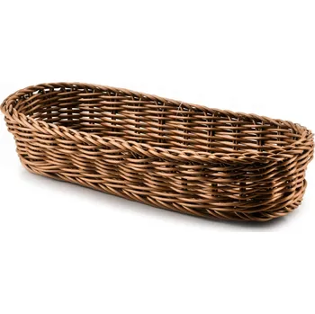 chlebník Affek Design HIWI8295 Plastový košík na chléb, pečivo, příbor, hnědý, 26x10x6cm