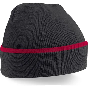 Čepice Beechfield | B 471 black/classic red onesize Pletená čepice "Teamwear"