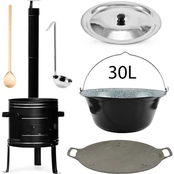 Sport Perfect Home PL-Set-78 Kotlíková souprava 30L, 6ks – kotlina/kotlík/poklice/vařečka/naběračka/deska