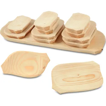 TFY No.593 Dřevěná sada misek s podnosem, 13 ks