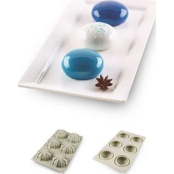 Jednorázové nádobí SILIKOMART 3Design Mini Goccia šedá - silikonová forma na 6 kusů