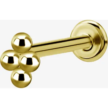 Piercing Piranha titanový labret se čtyřmi mikro kuličkami 1,2 × 8 mm