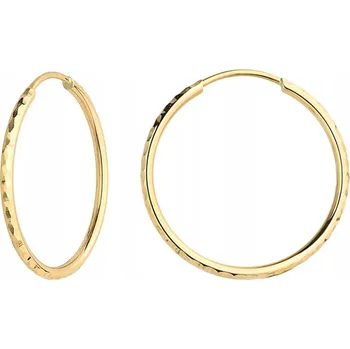 Náušnice KULATÉ ZLATÉ NÁUŠNICE ryzost 585 KRUHY 33mm 14k