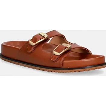 Dámské pantofle Kožené pantofle Twinset 261TCP09C.11061 burgundské 83X, EUR 41