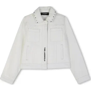 Chlapecká bunda Dětská riflová bunda Karl Lagerfeld Z31133.114.150 bílá 00X, vel. 150