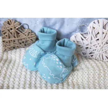 Capáčky AMÁLKA Bavlněné capáčky pro miminko Dino, ledově zelené Velikost: 56-68