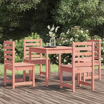 Zahradní sestava vidaXL 5dílný zahradní jídelní set medově hnědý masivní borové dřevo [3154679] Barva: Přírodní douglaska