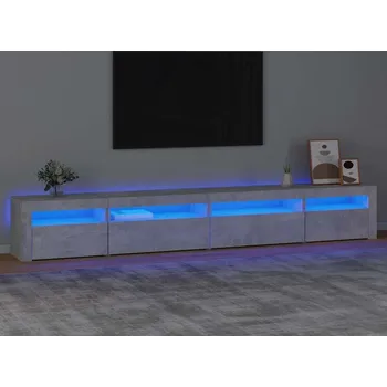 Televizní stolek vidaXL TV skříňka s LED osvětlením 270 x 35 x 40 cm [3152749] Barva: Betonová šedá