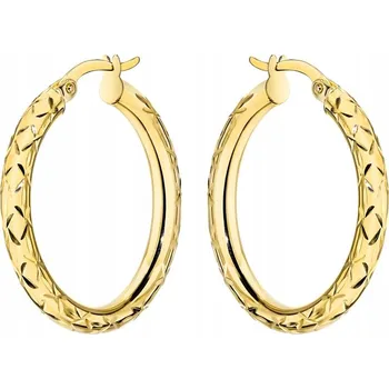 Náušnice KULATÉ ZLATÉ NÁUŠNICE Au 585 Vzorované KRUHY KROUŽKY Kreoly 14k