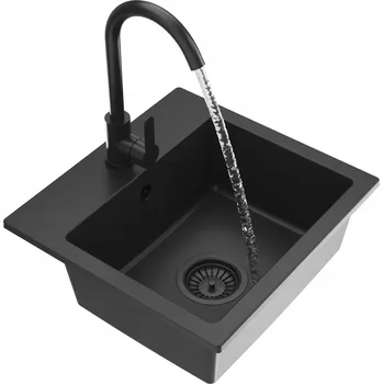 Granitový dřez Jednodřezový granitový dřez Granitan TEOR černý