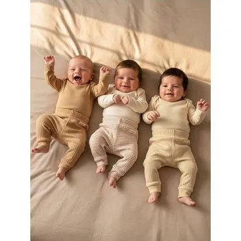 Sinsay - Žebrované legíny 3 pack - krémová - 855EG-01X - 855EG-01X-56